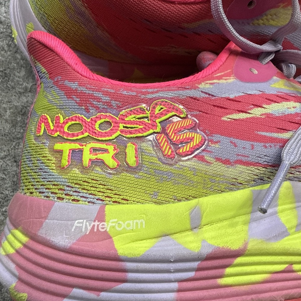 Asics Noosa Tri 15 running shoes women's 9 hot pink yellow tie dye sneakers mesh - Picture 8 of 14